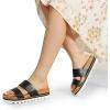 imageDREAM PAIRS Womens Platform Wedge Sandals with Arch Support Comfortable Beach Slipon Flat Sandals Casual 2Strap Cork Cushion Slides for WomenBlack