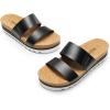 imageDREAM PAIRS Womens Platform Wedge Sandals with Arch Support Comfortable Beach Slipon Flat Sandals Casual 2Strap Cork Cushion Slides for WomenBlack