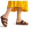 imageDREAM PAIRS Womens Platform Wedge Sandals with Arch Support Comfortable Beach Slipon Flat Sandals Casual 2Strap Cork Cushion Slides for WomenBrownpu