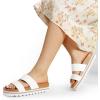 imageDREAM PAIRS Womens Platform Wedge Sandals with Arch Support Comfortable Beach Slipon Flat Sandals Casual 2Strap Cork Cushion Slides for WomenWhite