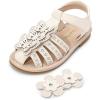 imageDREAM PAIRS Girls Sandals ClosedToe Sandals with Interchangeable DIY Flower Dress Summer Shoes ToddlerLittle KidIvorypu