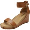 imageDREAM PAIRS Womens Open Toe Buckle Ankle Strap Platform Wedge Sandals Summer ShoesCamelPu