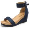 imageDREAM PAIRS Womens Open Toe Buckle Ankle Strap Platform Wedge Sandals Summer ShoesNavy