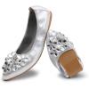 imageDREAM PAIRS Ballet Flats Shoes for Women Womens Pointed Toe Rhinestone Sparkly Foldable Flats Comfortable Shoes for Women Dressy Wedding Party Work DriveSilver
