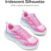 imageDREAM PAIRS Girls Shoes Sneakers Kids Tennis Shoes Lightweight Lace Up Running Casual Walking ShoesHot PinkRainbow