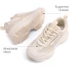 imageDREAM PAIRS Kids Girls Sneakers Jelly Sole Lace up Shoes Lightweight Walking Shoes for Girls BoysBeige