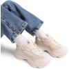 imageDREAM PAIRS Kids Girls Sneakers Jelly Sole Lace up Shoes Lightweight Walking Shoes for Girls BoysBeige