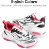 imageDREAM PAIRS Kids Girls Sneakers Jelly Sole Lace up Shoes Lightweight Walking Shoes for Girls BoysSilverHot Pink