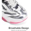 imageDREAM PAIRS Kids Girls Sneakers Jelly Sole Lace up Shoes Lightweight Walking Shoes for Girls BoysSilverHot Pink