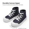 imageDREAM PAIRS Kids Sneakers Little Boys Girls High Top Canvas Shoes LilLegends CourtStar Casual Walking ShoesDark Bluedenim