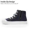 imageDREAM PAIRS Kids Sneakers Little Boys Girls High Top Canvas Shoes LilLegends CourtStar Casual Walking ShoesDark Bluedenim