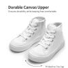 imageDREAM PAIRS Kids Sneakers Little Boys Girls High Top Canvas Shoes LilLegends CourtStar Casual Walking ShoesWhite