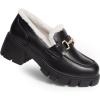 imageDREAM PAIRS Loafers for Women Platform Chunky Loafers Slip On Casual ShoesBlackfurry