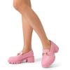 imageDREAM PAIRS Loafers for Women Platform Chunky Loafers Slip On Casual ShoesPinkpu