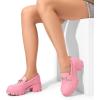 imageDREAM PAIRS Loafers for Women Platform Chunky Loafers Slip On Casual ShoesPinkpu