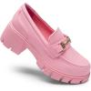 imageDREAM PAIRS Loafers for Women Platform Chunky Loafers Slip On Casual ShoesPinkpu