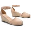 imageDREAM PAIRS Womens Espadrilles Closed Toe Ankle Strap Dressy Platform Wedge SandalsNudesuede
