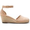 imageDREAM PAIRS Womens Espadrilles Closed Toe Ankle Strap Dressy Platform Wedge SandalsNudesuede