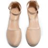 imageDREAM PAIRS Womens Espadrilles Closed Toe Ankle Strap Dressy Platform Wedge SandalsNudesuede