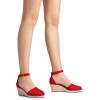 imageDREAM PAIRS Womens Espadrilles Closed Toe Ankle Strap Dressy Platform Wedge SandalsRedsuede