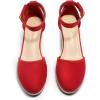 imageDREAM PAIRS Womens Espadrilles Closed Toe Ankle Strap Dressy Platform Wedge SandalsRedsuede