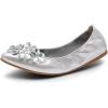 imageDREAM PAIRS Ballet Flats Shoes for Women Womens Pointed Toe Rhinestone Sparkly Foldable Flats Comfortable Shoes for Women Dressy Wedding Party Work DriveSilver