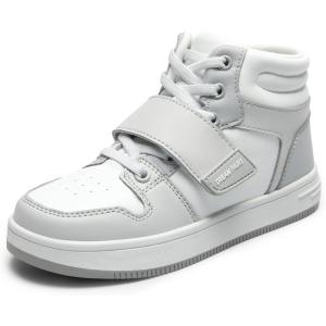 imageDREAM PAIRS Boys Girls High Top Sneaker LilLegends Skyhigh Basketball ShoesWhiteGrey