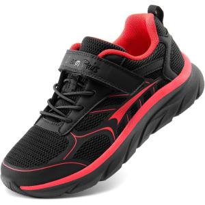 imageDREAM PAIRS Boys Girls Sneakers Kids Tennis Running Shoes EZONs EZPlays Athletic Sport Gym Lightweight Breathable ShoesBlackRed