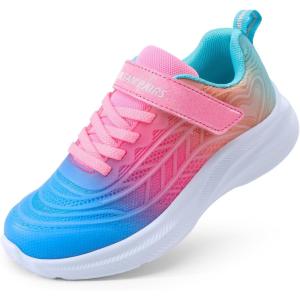 imageDREAM PAIRS Girls Shoes Kids Tennis Sparkle Ease Running Athletic Lightweight Sneakers for LittleBig Kids ToddlerBlueHot PinkGreen