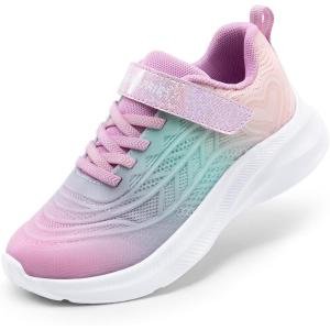 imageDREAM PAIRS Girls Shoes Kids Tennis Sparkle Ease Running Athletic Lightweight Sneakers for LittleBig Kids ToddlerPinkGreen
