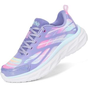 imageDREAM PAIRS Girls Shoes Sneakers Kids Tennis Shoes Lightweight Lace Up Running Casual Walking ShoesPurpleRainbow