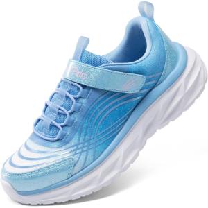 imageDREAM PAIRS Girls Shoes Sneakers Kids Tennis Shoes Sparkle ColorBurst Lightweight Running Casual Walking ShoesLight BlueWhite