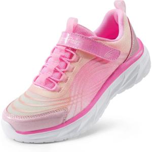 imageDREAM PAIRS Girls Shoes Sneakers Kids Tennis Shoes Sparkle ColorBurst Lightweight Running Casual Walking ShoesPink