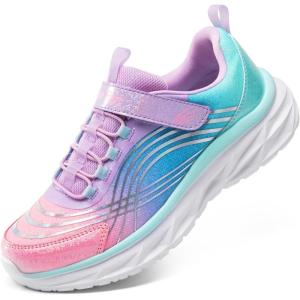 imageDREAM PAIRS Girls Shoes Sneakers Kids Tennis Shoes Sparkle ColorBurst Lightweight Running Casual Walking ShoesPinkRainbow