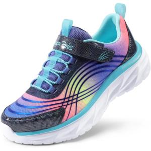 imageDREAM PAIRS Girls Shoes Sneakers Kids Tennis Shoes Sparkle ColorBurst Lightweight Running Casual Walking ShoesPurpleRainbow