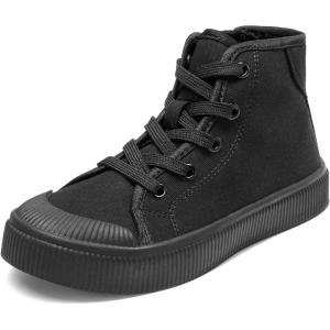 imageDREAM PAIRS Kids Sneakers Little Boys Girls High Top Canvas Shoes LilLegends CourtStar Casual Walking ShoesBlack