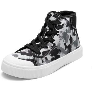 imageDREAM PAIRS Kids Sneakers Little Boys Girls High Top Canvas Shoes LilLegends CourtStar Casual Walking ShoesBlack Camo