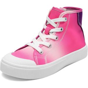 imageDREAM PAIRS Kids Sneakers Little Boys Girls High Top Canvas Shoes LilLegends CourtStar Casual Walking ShoesHot PinkPurple