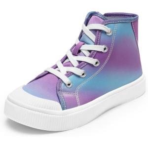 imageDREAM PAIRS Kids Sneakers Little Boys Girls High Top Canvas Shoes LilLegends CourtStar Casual Walking ShoesPurpleBlue