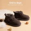 imageDREAM PAIRS Boys Boots Kids Girls Winter Warm Faux Fur Walking Ankle Boots FuzzyGo Kids Cozy Tap for ToddlerLittle KidBrown
