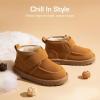 imageDREAM PAIRS Boys Boots Kids Girls Winter Warm Faux Fur Walking Ankle Boots FuzzyGo Kids Cozy Tap for ToddlerLittle KidChestnut