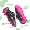 imageDREAM PAIRS Boys Girls Soccer Cleats Kids Football Shoes for LittleBig KidBlackHot Pink