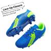 imageDREAM PAIRS Boys Girls Soccer Cleats Youth Firm Groud Classic Lightweight Football Shoes for LittleBig KidRoyalBlueNeonGreen