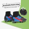 imageDREAM PAIRS Boys Girls Soccer Cleats Youth Firm Groud Outdoor Sport Athletic High Top Football Shoes for LittleBig KidBlackRoyal BlueRed