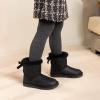 imageDREAM PAIRS Girls Boots Kids Winter Faux Fur Warm Snow Ankle FuzzyChic Kids Bow Boots for ToddlerLittle KidBlackGlitter