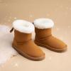 imageDREAM PAIRS Girls Boots Kids Winter Faux Fur Warm Snow Ankle FuzzyChic Kids Bow Boots for ToddlerLittle KidChestnut