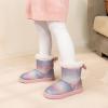 imageDREAM PAIRS Girls Boots Kids Winter Faux Fur Warm Snow Ankle FuzzyChic Kids Bow Boots for ToddlerLittle KidRainbowGlitter