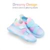 imageDREAM PAIRS Kids Sneakers Girls SlipOn Shoes ZStrap Colorful Jelly Sole Walking ShoesRainbowBlue