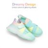 imageDREAM PAIRS Kids Sneakers Girls SlipOn Shoes ZStrap Colorful Jelly Sole Walking ShoesRainbowGreen