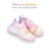 imageDREAM PAIRS Kids Sneakers Girls SlipOn Shoes ZStrap Colorful Jelly Sole Walking ShoesRainbowPink